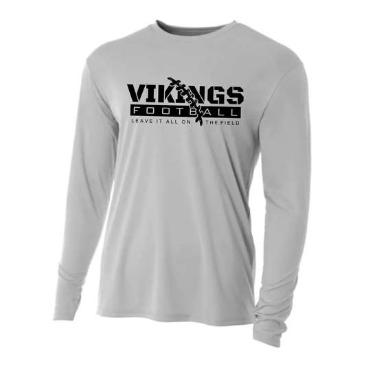Reverse BLACKOUT Cadillac Vikings Football DRI-FIT Cooling Performance Long-Sleeve T-Shirt