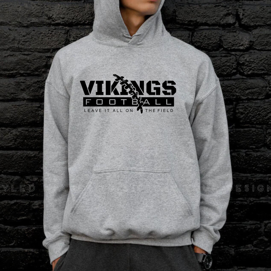 Reverse BLACKOUT Cadillac Vikings Football Unisex YOUTH Hoodie