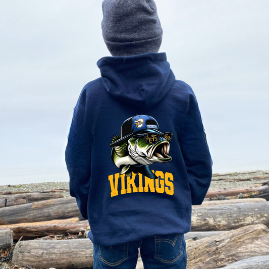 Let's Go Vikings Largemouth Bass YOUTH Hoodie