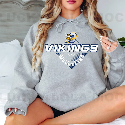 Cadillac Vikings Wrestling ADULT Hoodie