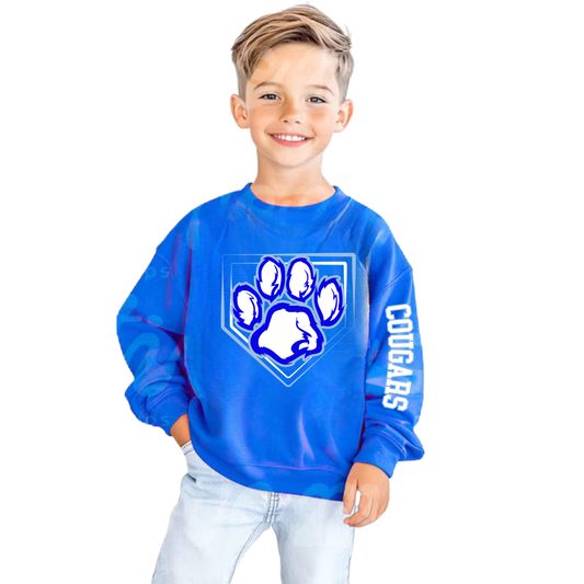 Great Lakes Cougars Baseball Unisex YOUTH Crewneck Sweatshirt