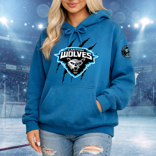 Canton Wolves Hockey UNISEX Hoodie - HEATHERED BLUE