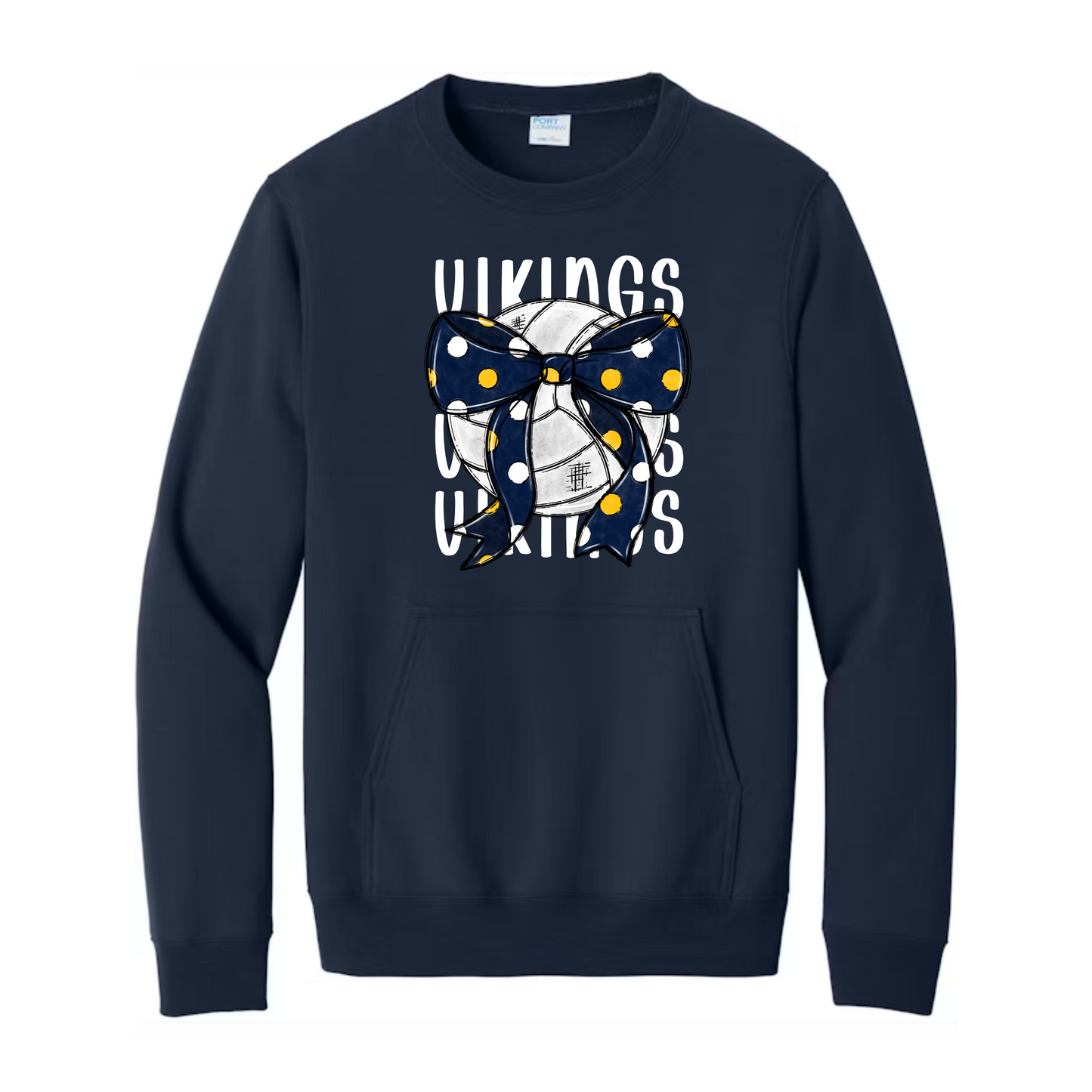 Cadillac Vikings Volleyball ADULT Crewneck Sweatshirt w/ Front Pocket