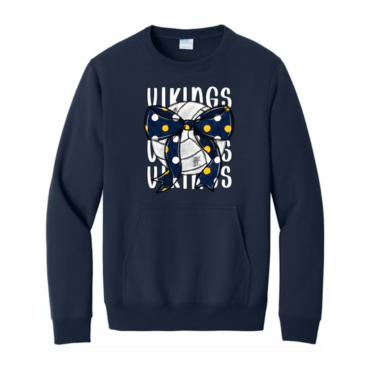 Cadillac Vikings Volleyball ADULT Crewneck Sweatshirt w/ Front Pocket