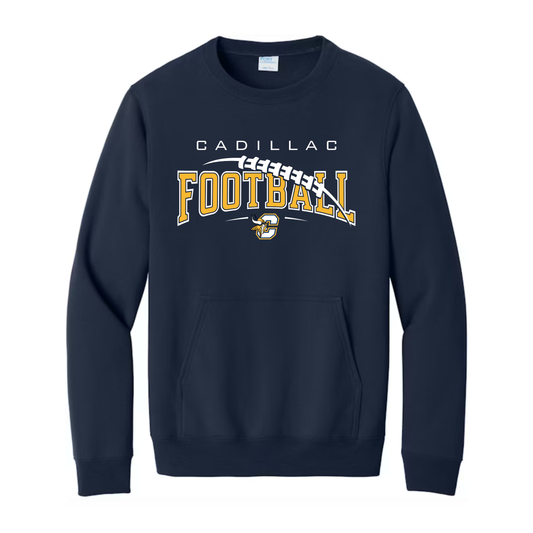 Cadillac Vikings Football ADULT Crewneck Sweatshirt w/ Front Pocket