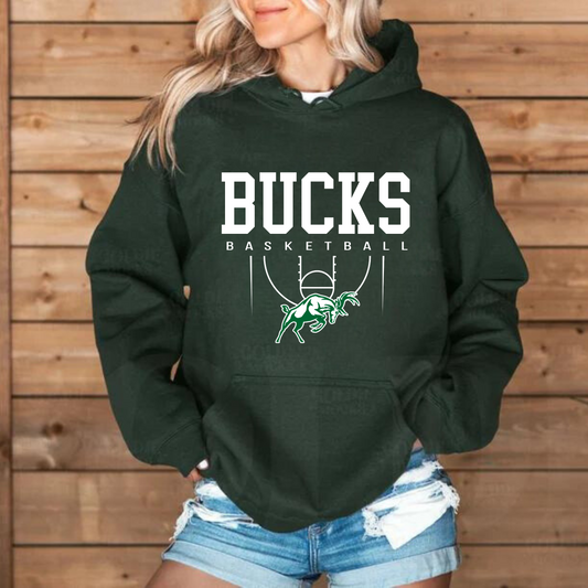 Pine River Bucks Basketball ADULT Hoodie