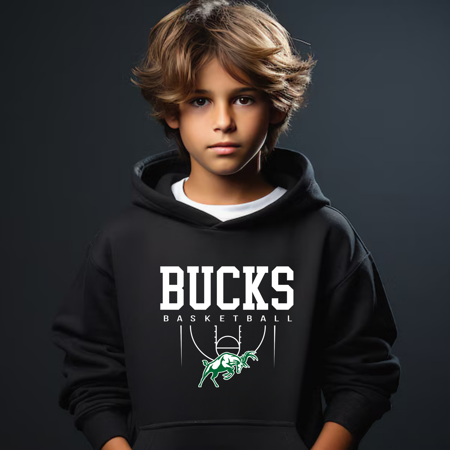 Pine River Bucks Basketball Unisex YOUTH Hoodie