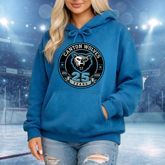 Canton Wolves Hockey UNISEX Hoodie - HEATHERED BLUE