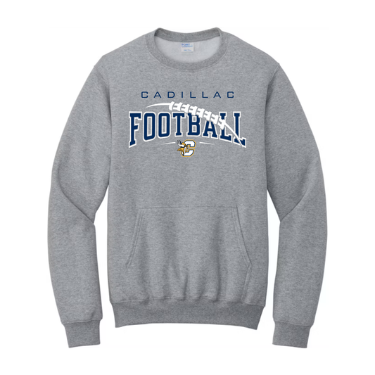 Cadillac Vikings Football ADULT Crewneck Sweatshirt w/ Front Pocket