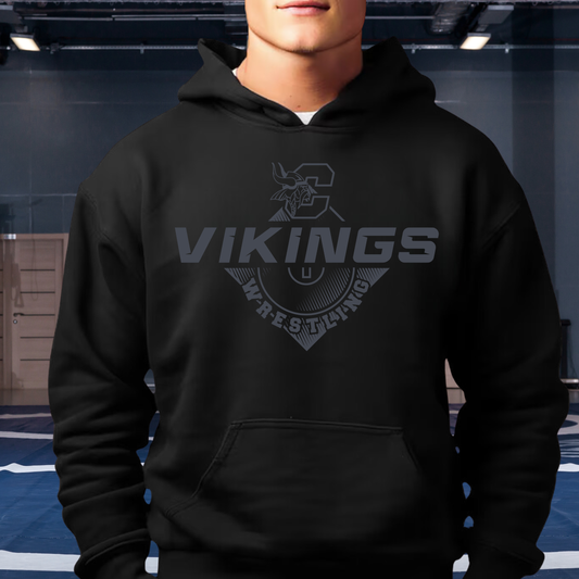 BLACKOUT Cadillac Vikings Wrestling ADULT Hoodie