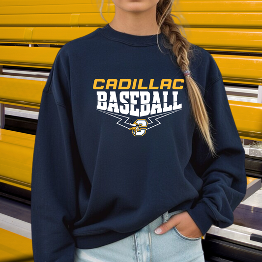 Cadillac Vikings Baseball ADULT Crewneck Sweatshirt