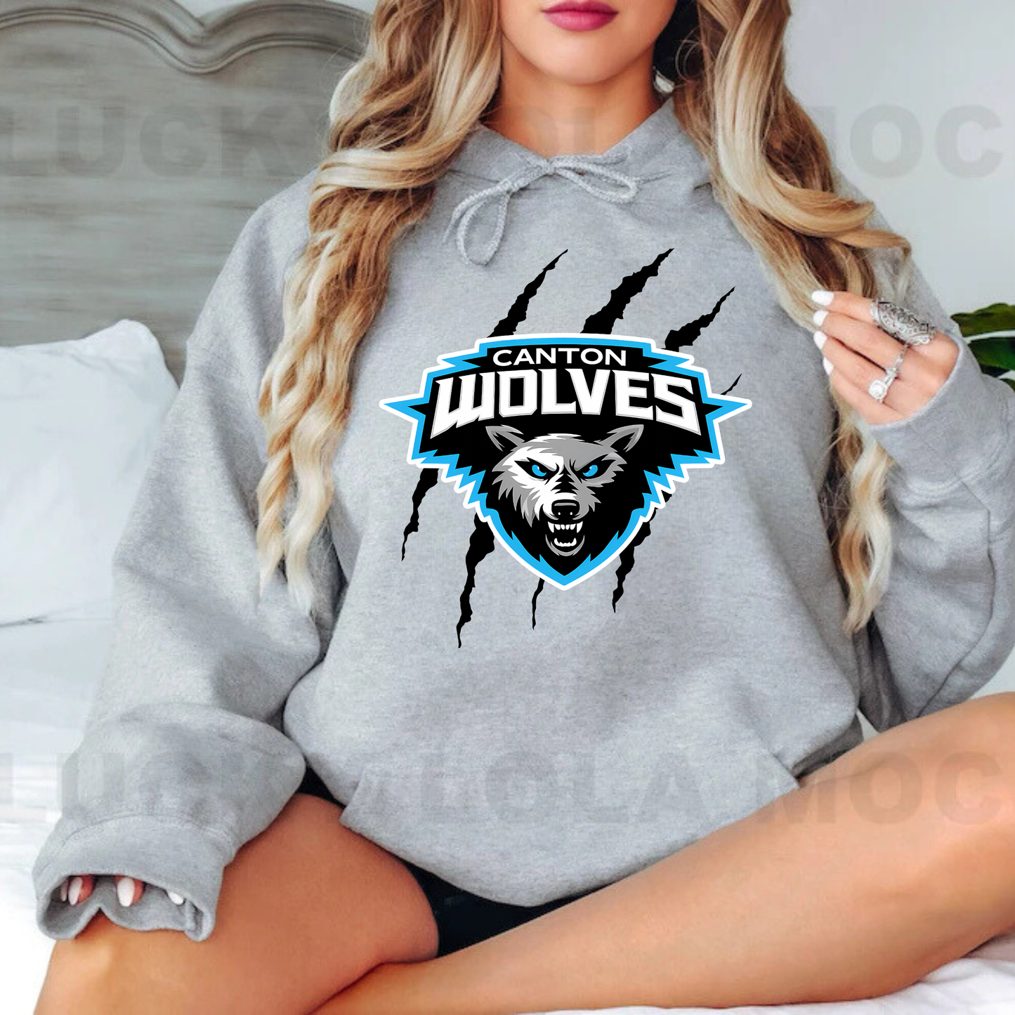 Canton Wolves Hockey UNISEX Hoodie - SPORT GREY