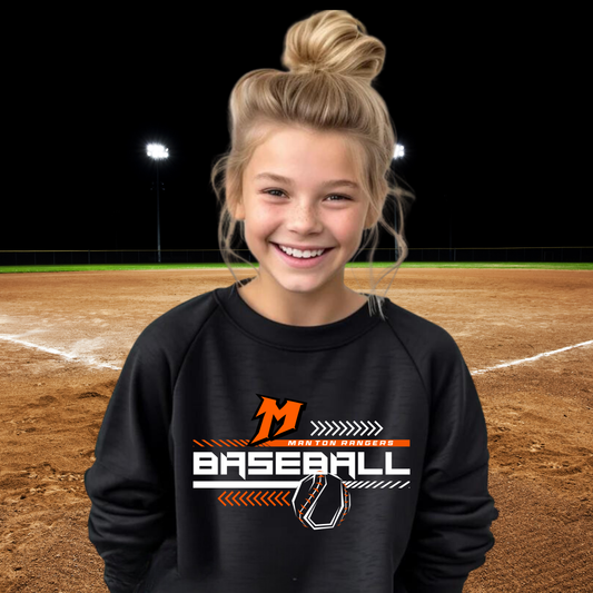 Manton Rangers Baseball YOUTH Crewneck Sweatshirt