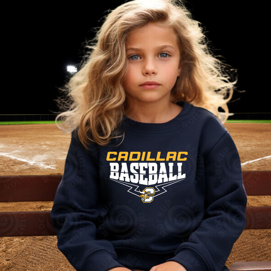 Cadillac Vikings Baseball Unisex YOUTH Crewneck Sweatshirt