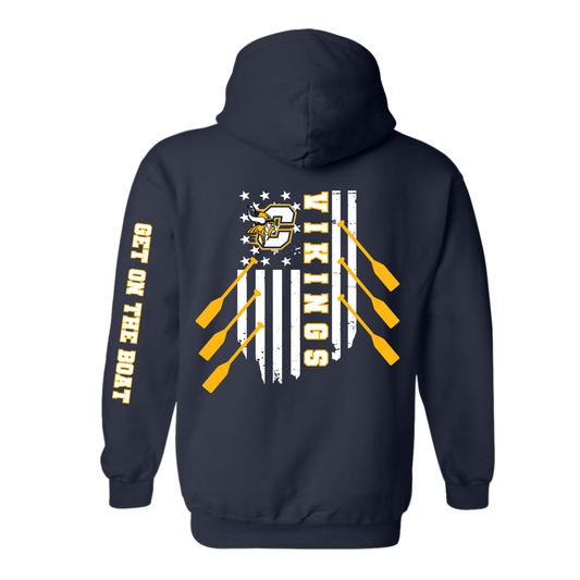 Get on the Boat Vikings Flag Adult Hoodie