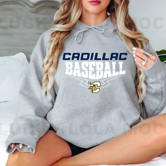 Cadillac Vikings Baseball ADULT Hoodie