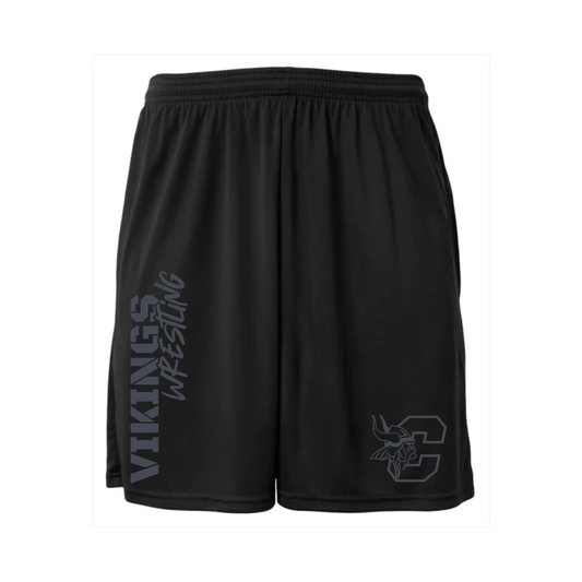 BLACKOUT Cadillac Vikings Wrestling Dri-Fit Cooling Performance Shorts w/ Pockets