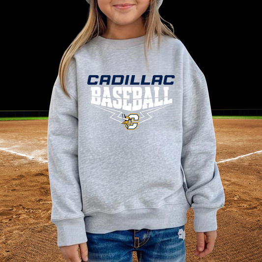 Cadillac Vikings Baseball Unisex YOUTH Crewneck Sweatshirt