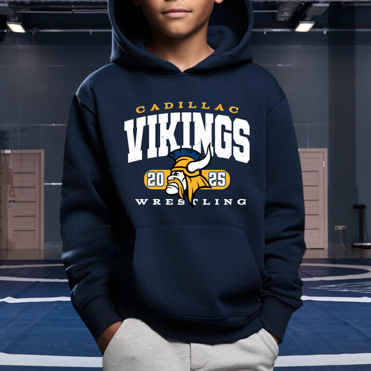 Cadillac Vikings Wrestling Unisex YOUTH Hoodie