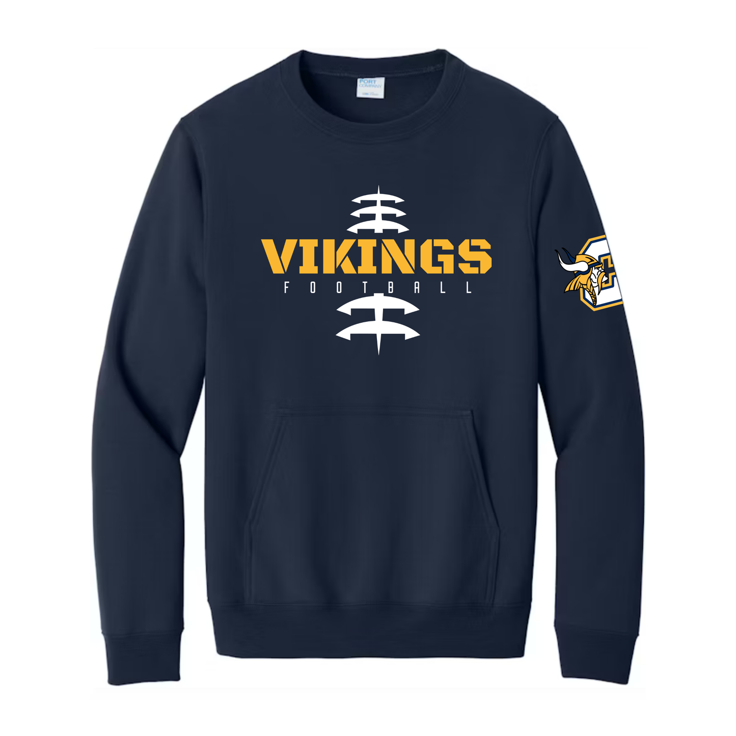 Cadillac Vikings Football ADULT Crewneck Sweatshirt w/ Front Pocket