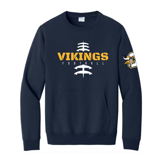Cadillac Vikings Football ADULT Crewneck Sweatshirt w/ Front Pocket