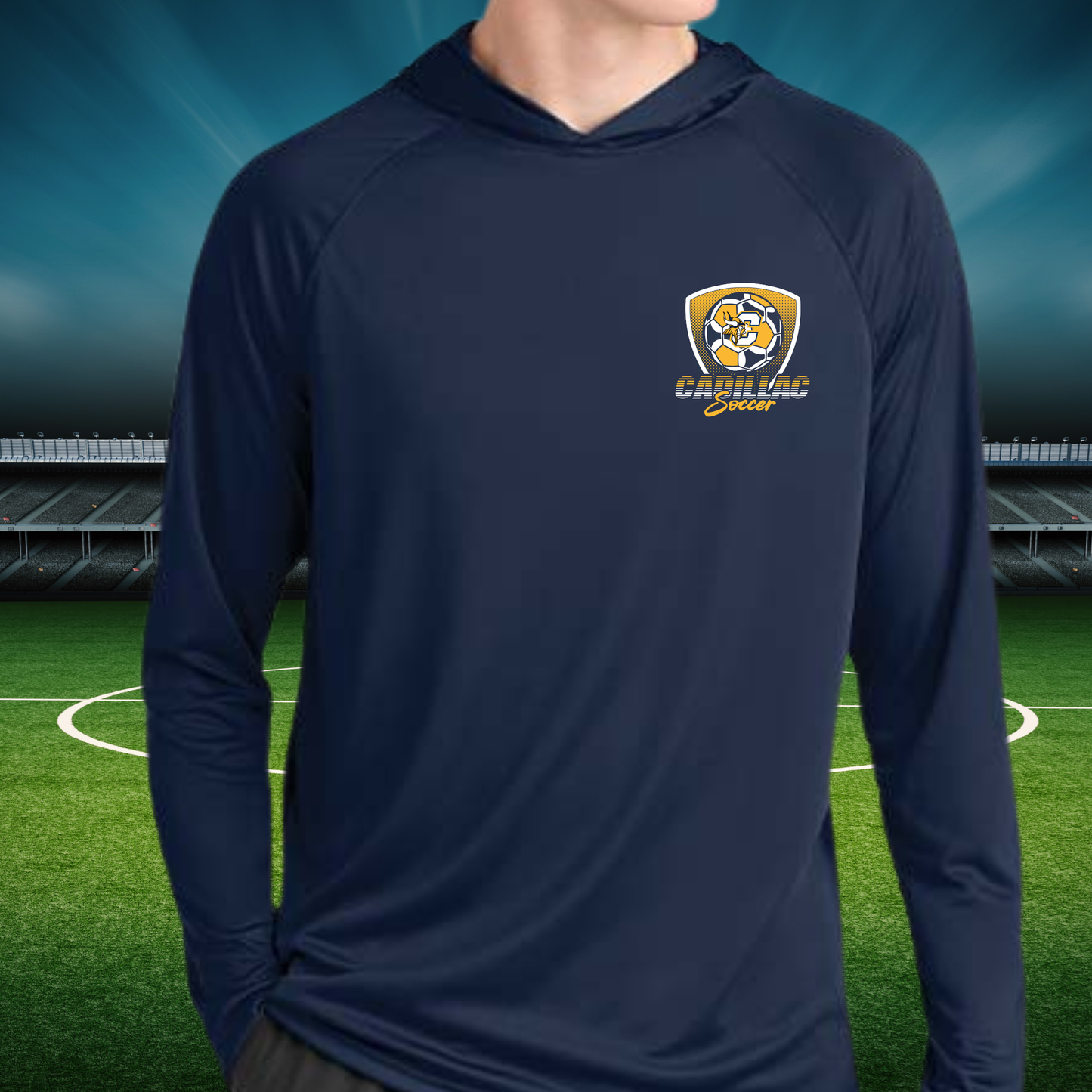 Cadillac Viking Soccer DRI-FIT Cooling Performance Long-Sleeve Hooded T-Shirt