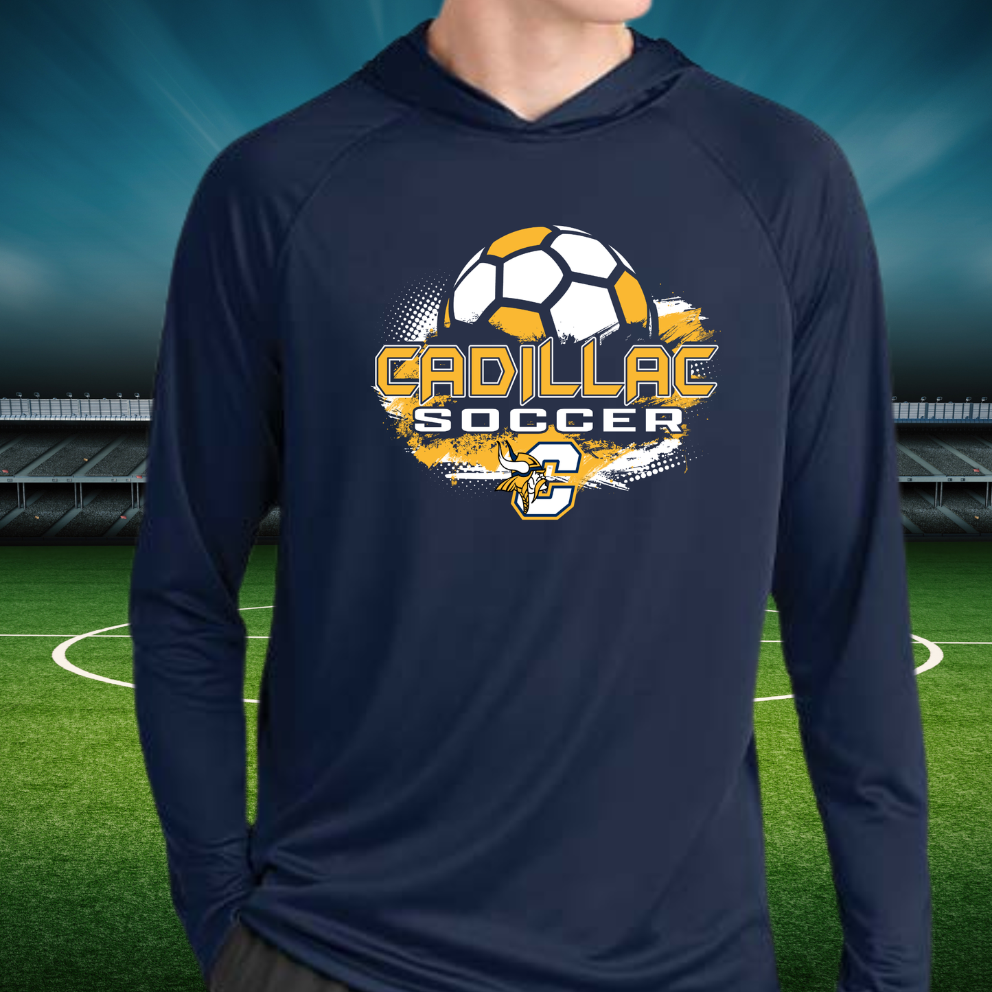 Cadillac Viking Soccer DRI-FIT Cooling Performance Long-Sleeve Hooded T-Shirt
