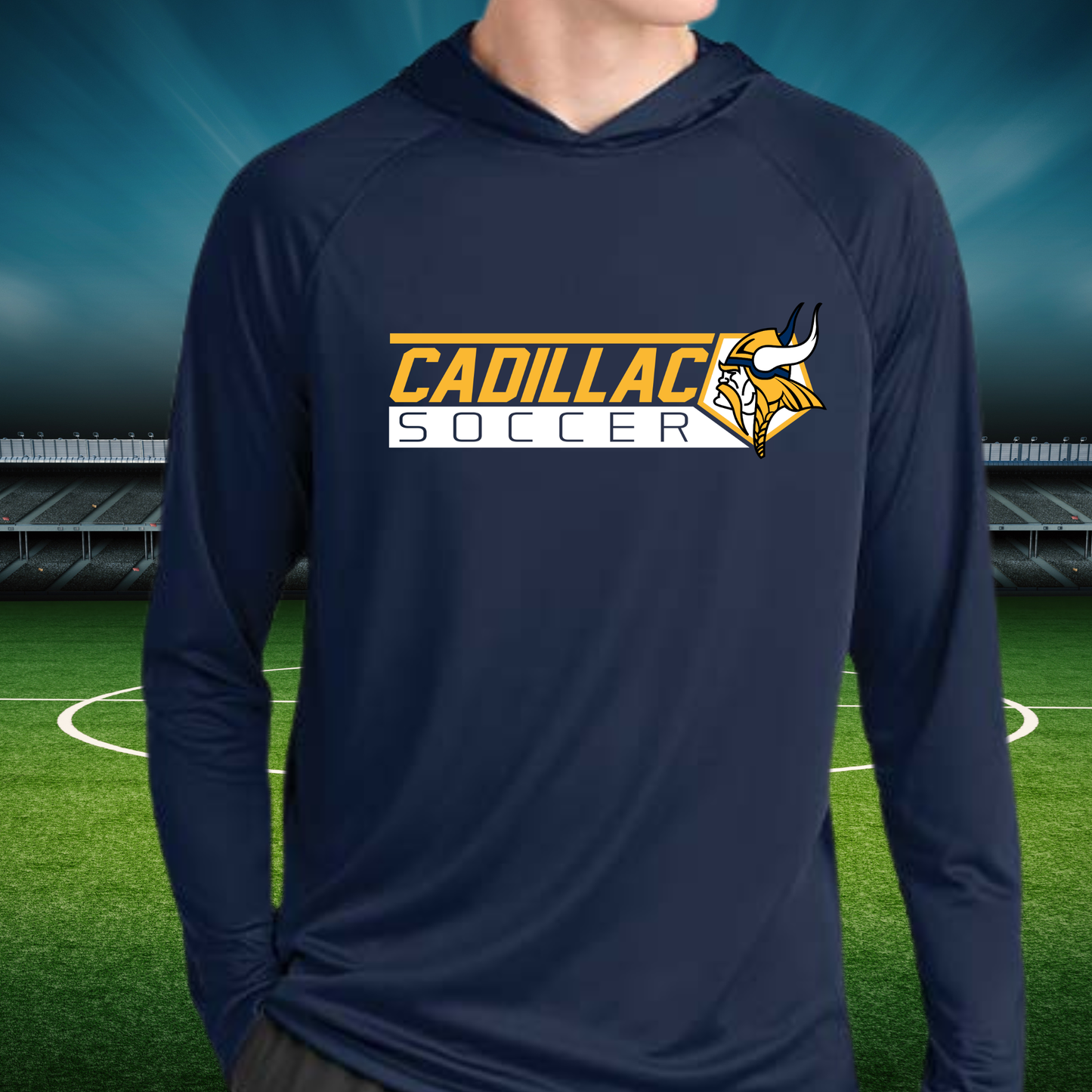 Cadillac Viking Soccer DRI-FIT Cooling Performance Long-Sleeve Hooded T-Shirt