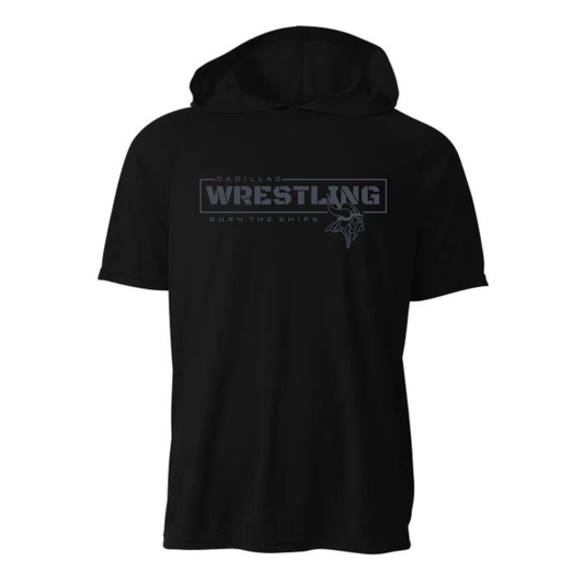 BLACKOUT Cadillac Vikings Wrestling DRI-FIT Cooling Performance Hooded T-Shirt