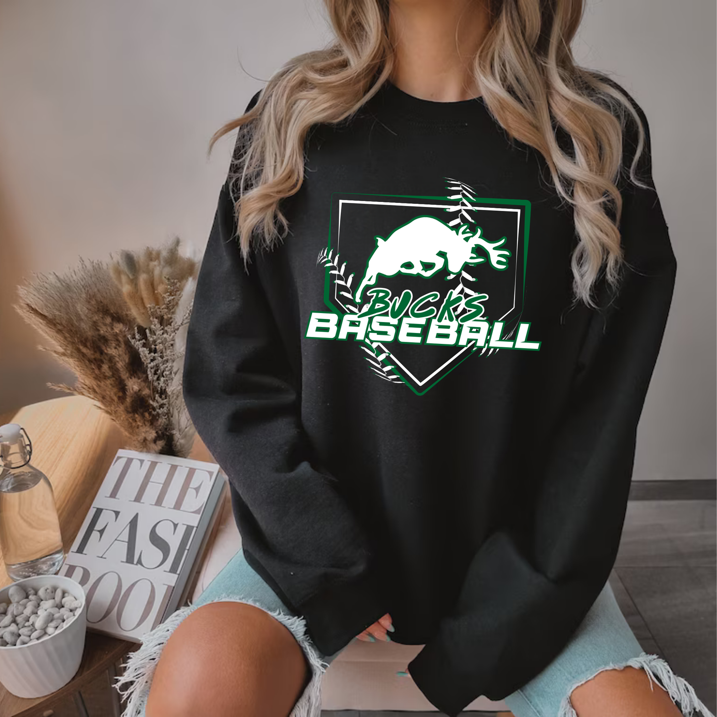 Pine River Bucks Baseball ADULT Crewneck Sweatshirt