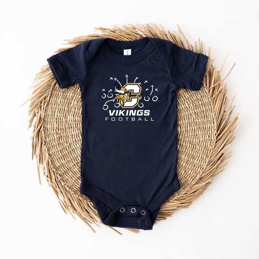 Cadillac Vikings Football Baby Bodysuit