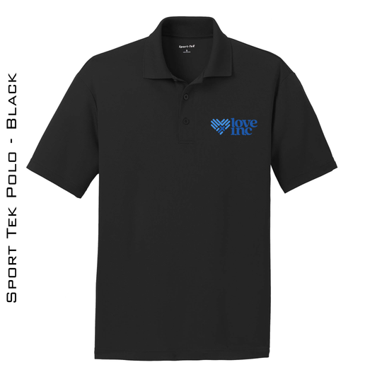 Love INC Dri-Fit MEN'S Performance Polo  - BLACK