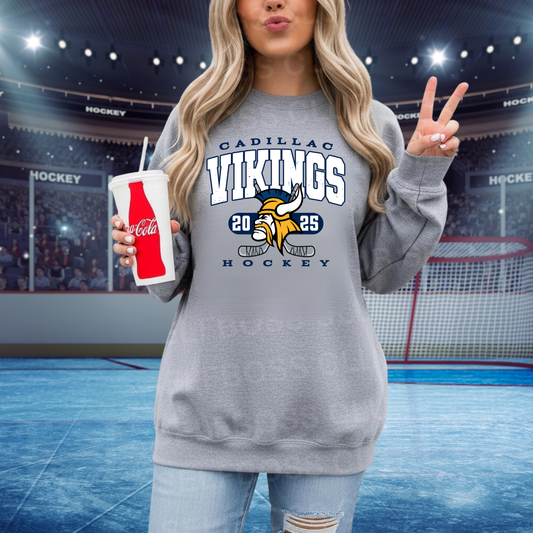 Cadillac Vikings Hockey ADULT Unisex Crewneck Sweatshirt