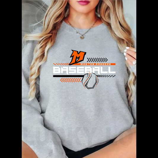 Manton Rangers Baseball ADULT Unisex Crewneck Sweatshirt