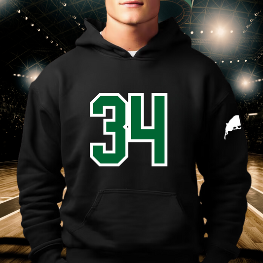 Pine River Bucks Varsity Number ADULT Hoodie