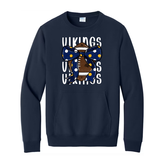 Cadillac Vikings Football ADULT Crewneck Sweatshirt w/ Front Pocket