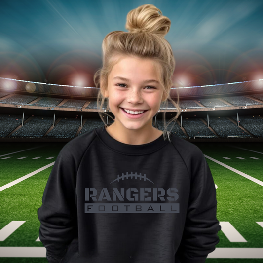 Manton Rangers BLACKOUT Football YOUTH Crewneck Sweatshirt