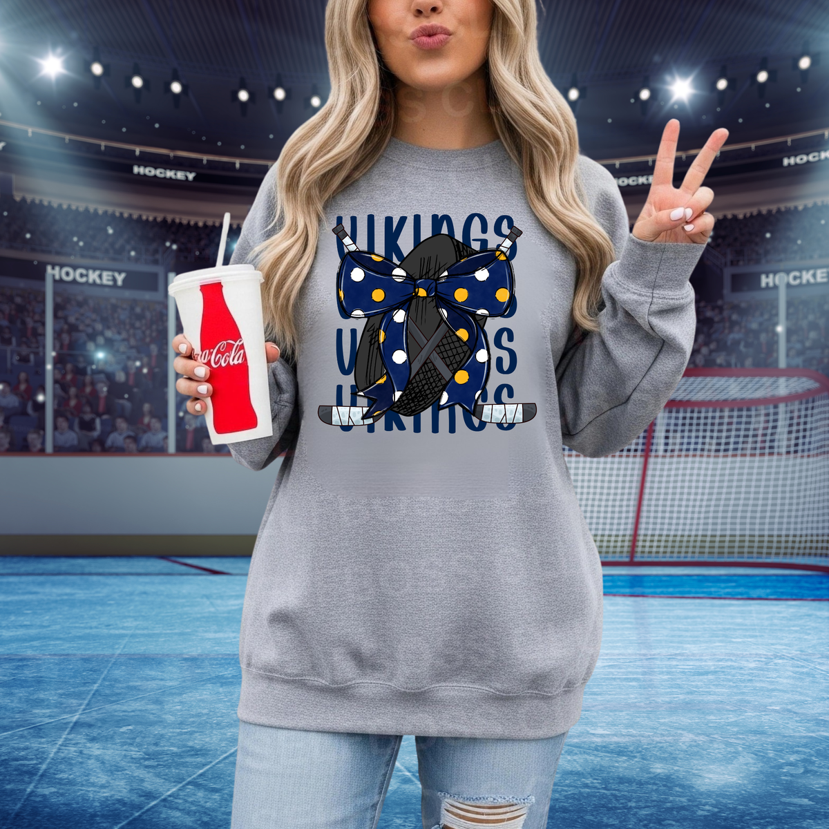Cadillac Vikings Hockey ADULT Unisex Crewneck Sweatshirt