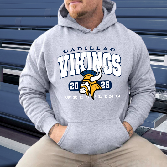 Cadillac Vikings Wrestling ADULT Hoodie