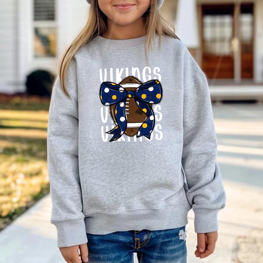 Cadillac Vikings Football YOUTH Unisex Crewneck Sweatshirt