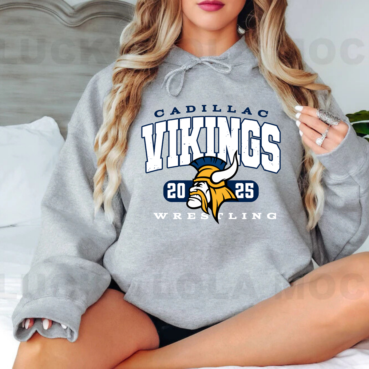 Cadillac Vikings Wrestling ADULT Hoodie