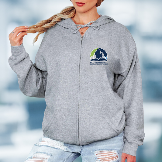 Wexford Missaukee ISD ADULT Unisex Full Zip Hoodie - HEATHER GREY