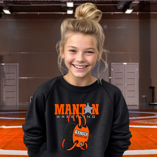Manton Rangers Wrestling YOUTH Crewneck Sweatshirt