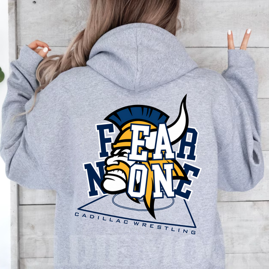 FEAR NONE Cadillac Vikings Wrestling ADULT Hoodie