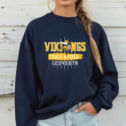 Cadillac Vikings Track & Field ADULT Crewneck Sweatshirt
