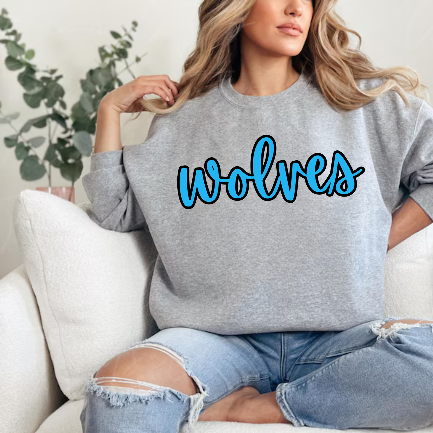 Canton Wolves Hockey UNISEX Crewneck Sweatshirt - SPORT GREY