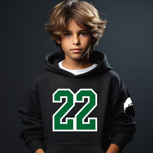 Pine River Bucks Varsity Number YOUTH Hoodie