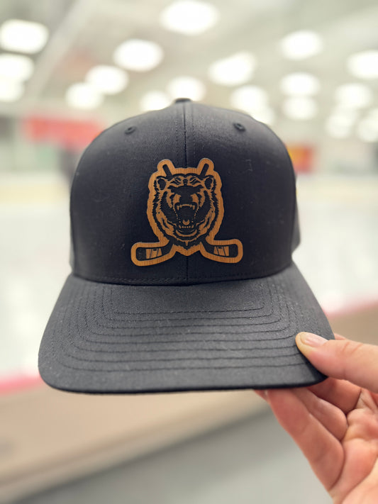 Black Bears Hockey Leather Patch Hat