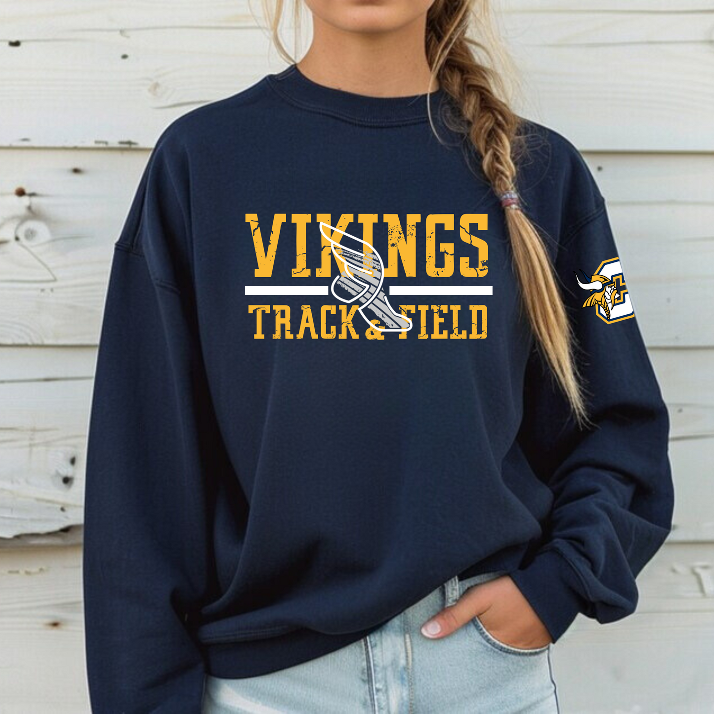 Cadillac Vikings Track & Field ADULT Crewneck Sweatshirt