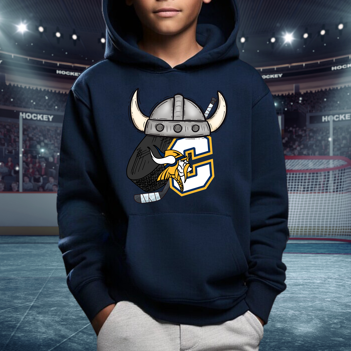 Cadillac Vikings Hockey Unisex YOUTH Hoodie